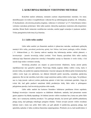 Investicinės rizikos įvertinimo metodai. Paveikslėlis 5