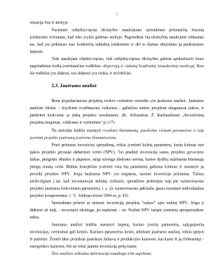 Investicinės rizikos įvertinimo metodai. Paveikslėlis 7