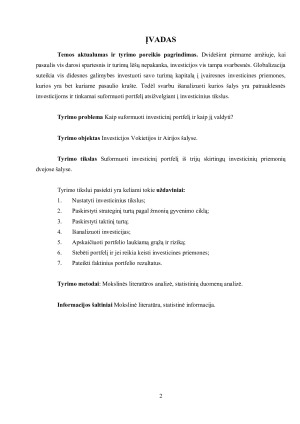 Investicinio portfelio formavimas iš skirtingų priemonių dvejose šalyse. Paveikslėlis 2