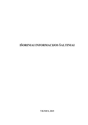 IŠORINIAI INFORMACIJOS ŠALTINIAI. Paveikslėlis 1