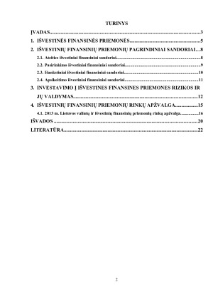 IŠVESTINĖS FINANSINĖS PRIEMONĖS IR INVESTAVIMO Į JAS RIZIKOS. Paveikslėlis 2