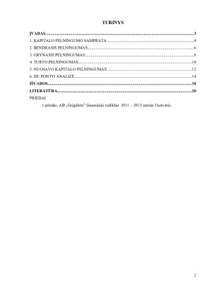 KAPITALO PELNINGUMO RODIKLIŲ ANALIZĖ. Paveikslėlis 2