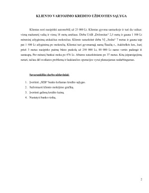 KLIENTO VARTOJIMO KREDITO MOKUMO REITINGO IR „SEB“ BANKO SĄLYGŲ NUSTATYMAS. Paveikslėlis 2