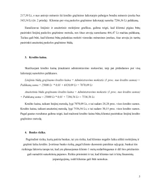 KLIENTO VARTOJIMO KREDITO MOKUMO REITINGO IR „SEB“ BANKO SĄLYGŲ NUSTATYMAS. Paveikslėlis 5