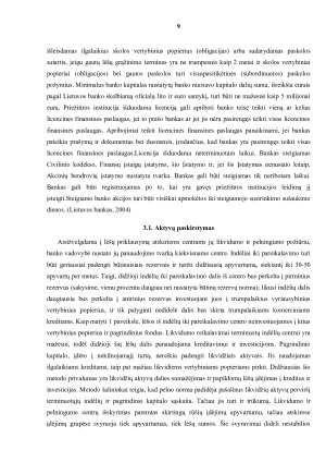 KOMERCINIŲ BANKŲ FINANSINIAI IŠTEKLIAI IR JŲ REGULIAVIMAS. Paveikslėlis 9