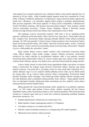 Komercinių bankų sistema ir jos kitimo ekonominė analizė Lietuvoje. Paveikslėlis 9
