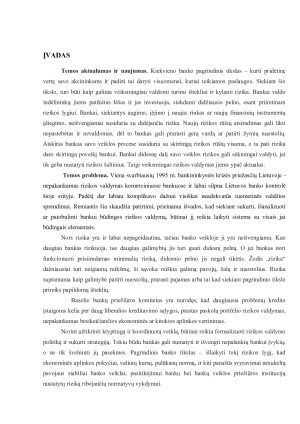 Komercinių bankų veiklos rizikos vertinimo būdai. Paveikslėlis 2