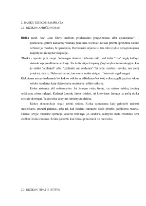 Komercinių bankų veiklos rizikos vertinimo būdai. Paveikslėlis 9