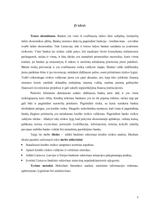 KREDITO RIZIKOS BANKINIAME SEKTORIUJE ANALIZĖ. Paveikslėlis 3