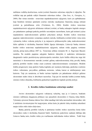 KREDITO RIZIKOS BANKINIAME SEKTORIUJE ANALIZĖ. Paveikslėlis 8
