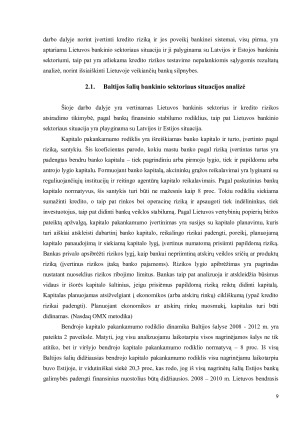KREDITO RIZIKOS BANKINIAME SEKTORIUJE ANALIZĖ. Paveikslėlis 9