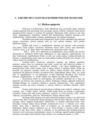 LIKVIDUMO VALDYMAS LIETUVOS KOMERCINIUOSE BANKUOSE. Paveikslėlis 4