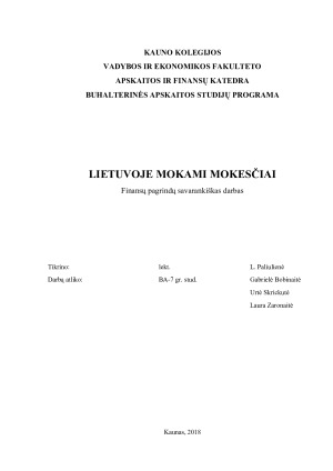 LIETUVOJE MOKAMI MOKESČIAI