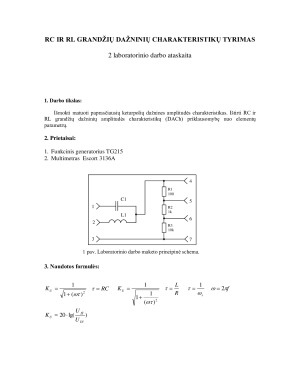 RC ir RL grandžių dažninių charakteristikų tyrimas. Paveikslėlis 1
