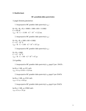 RC ir RL grandžių dažninių charakteristikų tyrimas. Paveikslėlis 8