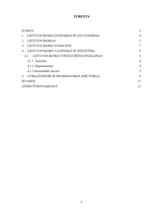 LIETUVOS BANKAS, JO FUNKCIJOS IR PERSPEKTYVOS. Paveikslėlis 2