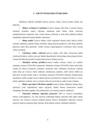 LIETUVOS BANKAS, JO FUNKCIJOS IR PERSPEKTYVOS. Paveikslėlis 8