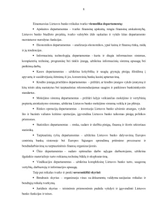LIETUVOS BANKAS, JO TIKSLAS, PAGRINDINĖS FUNKCIJOS. KUO JO VEIKLA SUTAMPA IR KUO SKIRIASI NUO ECB VEIKLOS. Paveikslėlis 8
