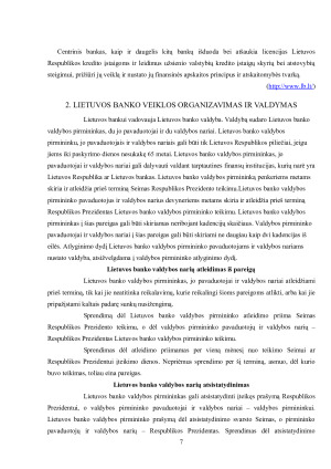 LIETUVOS CENTRINIO BANKO VEIKLA. Paveikslėlis 7