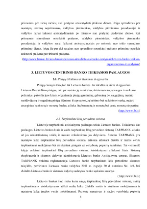 LIETUVOS CENTRINIO BANKO VEIKLA. Paveikslėlis 8