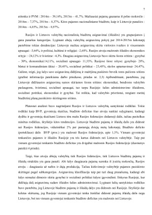 LIETUVOS IR RUSIJOS VIEŠŲJŲ FINANSŲ SISTEMOS LYGINAMOJI ANALIZĖ. Paveikslėlis 7