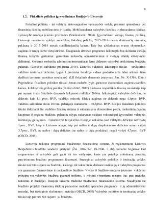 LIETUVOS IR RUSIJOS VIEŠŲJŲ FINANSŲ SISTEMOS LYGINAMOJI ANALIZĖ. Paveikslėlis 8