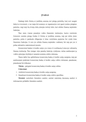 LIETUVOS KOMERCINIO BANKO IR KREDITO UNIJOS SKIRTUMŲ VERTINIMAS. Paveikslėlis 3