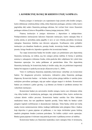 LIETUVOS KOMERCINIO BANKO IR KREDITO UNIJOS SKIRTUMŲ VERTINIMAS. Paveikslėlis 4