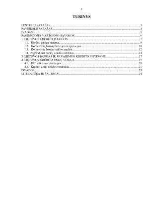 LIETUVOS KREDITO ĮSTAIGOS IR JŲ VEIKLA. Paveikslėlis 2