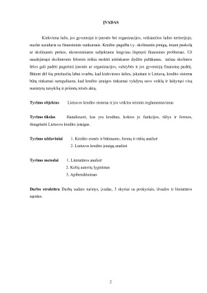 Lietuvos kredito sistema ir jos teisinis reglamentavimas. Paveikslėlis 2