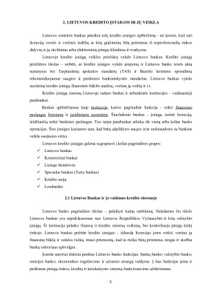 Lietuvos kredito sistema ir jos teisinis reglamentavimas. Paveikslėlis 8