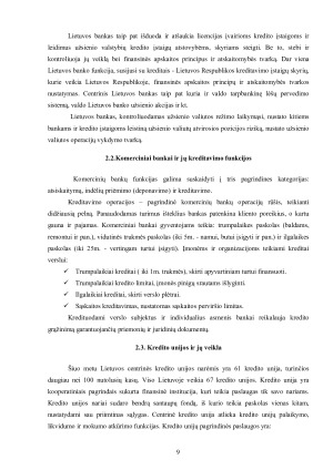 Lietuvos kredito sistema ir jos teisinis reglamentavimas. Paveikslėlis 9