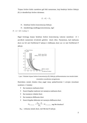 Reagento dozės fosforui iš nuotekų šalinti nustatymas. Paveikslėlis 2