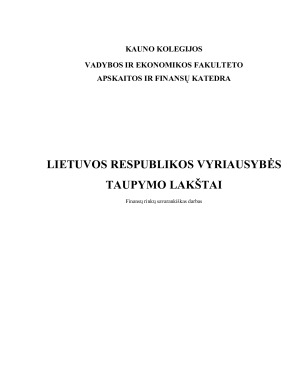 LIETUVOS RESPUBLIKOS VYRIAUSYBĖS TAUPYMO LAKŠTAI