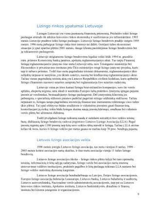 Lizingo kompanijų veikla Lietuvoje. Paveikslėlis 9