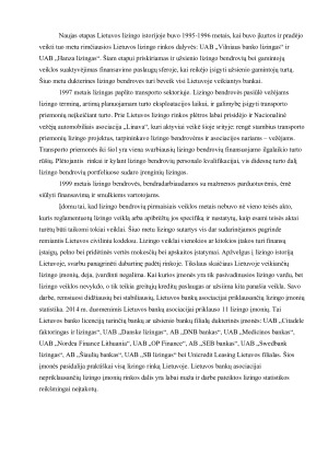Lizingo plėtros Lietuvoje analizė. Paveikslėlis 2