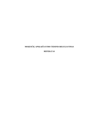 MOKESČIŲ APSKAIČIAVIMO TEISINIS REGULIAVIMAS