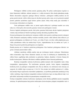 N įmonės pelningumo nuostolingumo analizė ir prognozavimas. Paveikslėlis 7