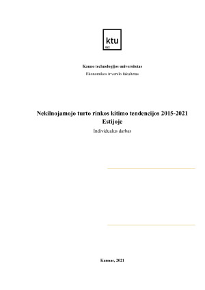 Nekilnojamojo turto rinkos kitimo tendencijos Estijoje