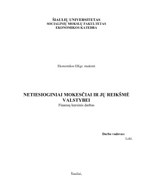 NETIESIOGINIAI MOKESČIAI IR JŲ REIKŠMĖ VALSTYBEI