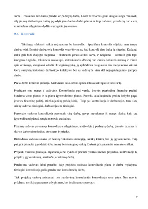 Produkto (prekės – paslaugos) darymo valdymo praktika organizacijoje. Paveikslėlis 7