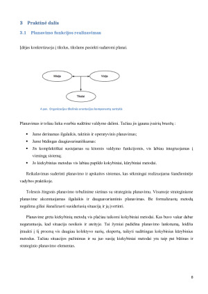 Produkto (prekės – paslaugos) darymo valdymo praktika organizacijoje. Paveikslėlis 8