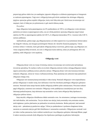 OBLIGACIJŲ KAINA, VERTĖ IR PELNINGUMAS. Paveikslėlis 10