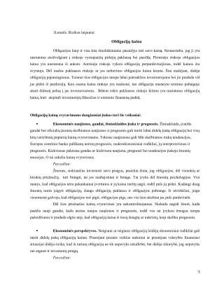 OBLIGACIJŲ KAINA, VERTĖ IR PELNINGUMAS. Paveikslėlis 5