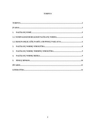 PALŪKANŲ NORMA KAIP PINIGŲ RINKOS KAINA. Paveikslėlis 2