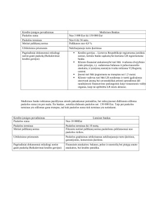 Paskolų teikėjų rinkos apžvalga, alternatyvų vertinimas, konkretaus skolintojo pasirinkimas. Paveikslėlis 3