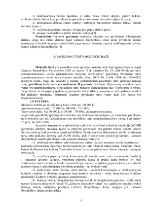 PAVELDIMO TURTO MOKESČIO APMOKESTINAMOSIOS VERTĖS APSKAIČIAVIMO YPATUMAI. Paveikslėlis 5