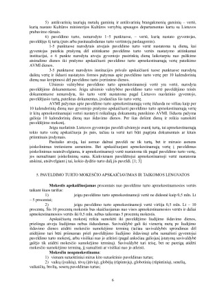 PAVELDIMO TURTO MOKESČIO APMOKESTINAMOSIOS VERTĖS APSKAIČIAVIMO YPATUMAI. Paveikslėlis 6