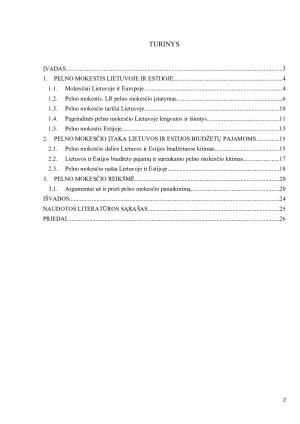 PELNO MOKESTIS IR JO ĮTAKA VALSTYBĖS BIUDŽETO PAJAMOMS LIETUVOJE IR ESTIJOJE. Paveikslėlis 2