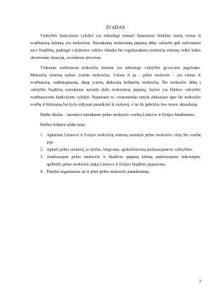 PELNO MOKESTIS IR JO ĮTAKA VALSTYBĖS BIUDŽETO PAJAMOMS LIETUVOJE IR ESTIJOJE. Paveikslėlis 3